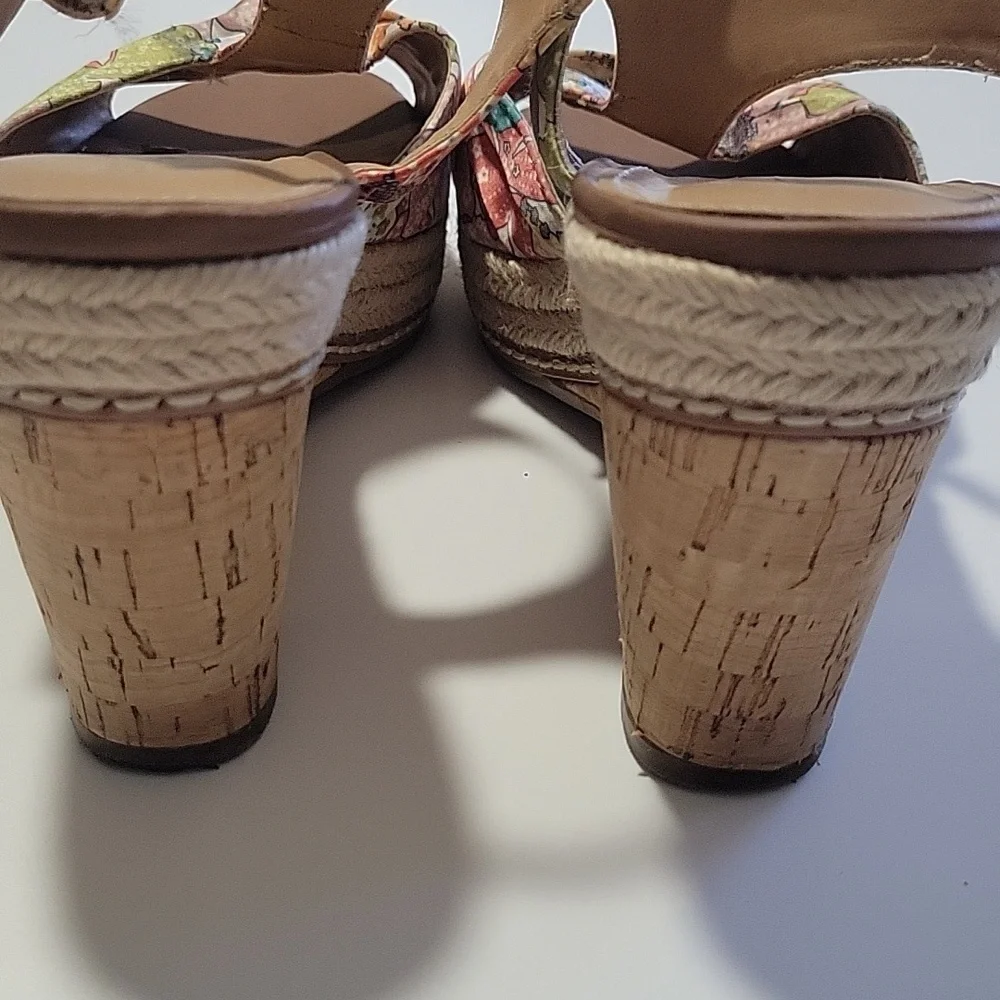 Naturalizer Multicolor Women's Cork Wedge Sandals Sz 8.5
